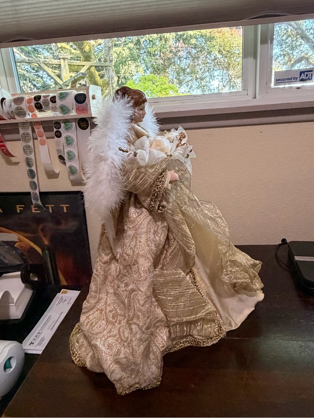Vintage Angel Christmas Tree Topper Gold 20 Inches Tall - Picture 6 of 11